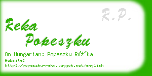 reka popeszku business card